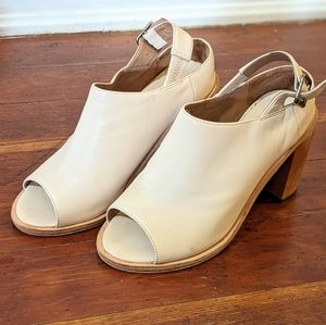 Fiel Leather Slingback Buckle Mule Heel, 7.5